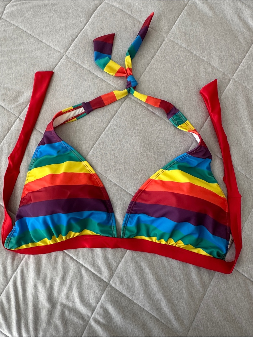 Rainbow Halter Bikini Top